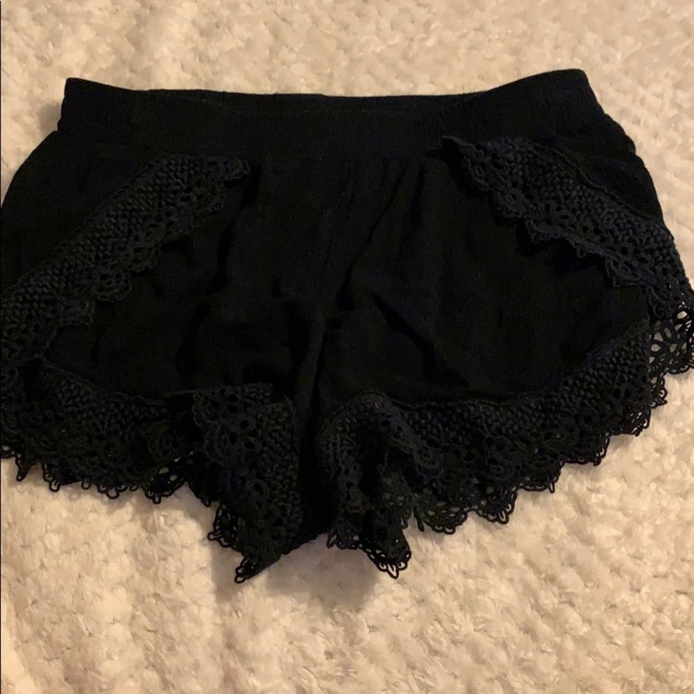 Black lace shorts